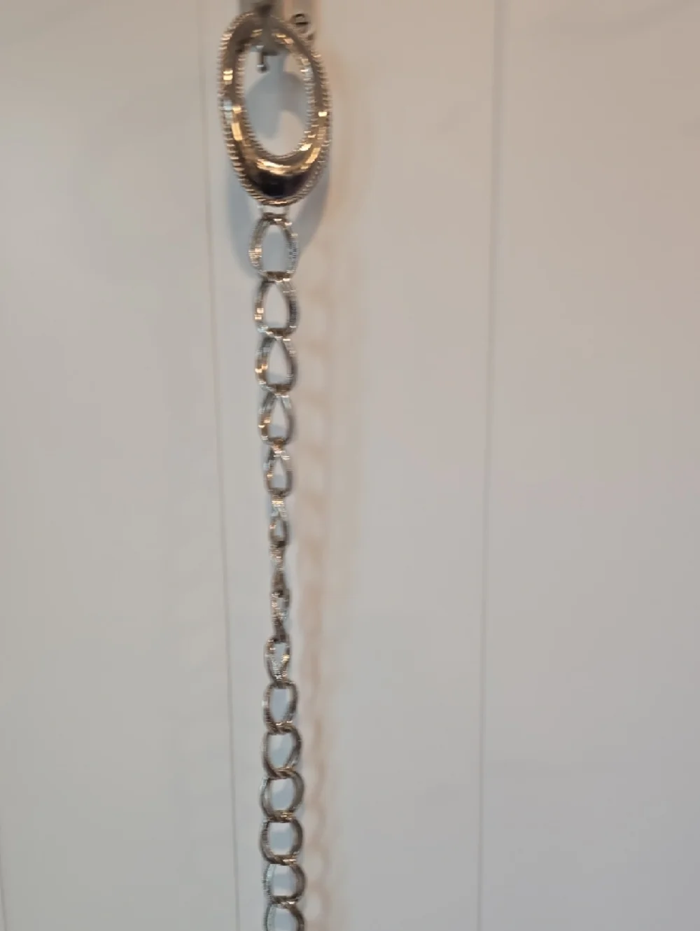 Silver-Tone Oval Chain Belt